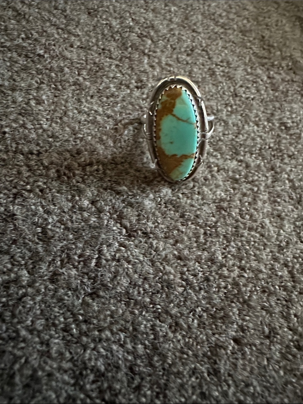 Turquoise Stone Sterling Silver Oval Ring - Women's Jewelry